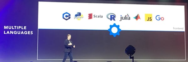 juliahub aws mxnet presenting on stage