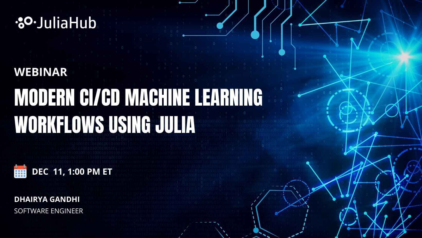 Webinar on CI/CD in ML workflows with JuliaSim for scalable experimentation.