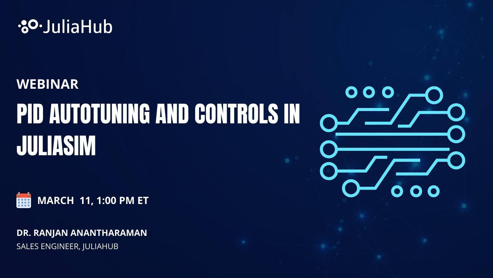 Webinar on PID autotuning and control system design in JuliaSim.